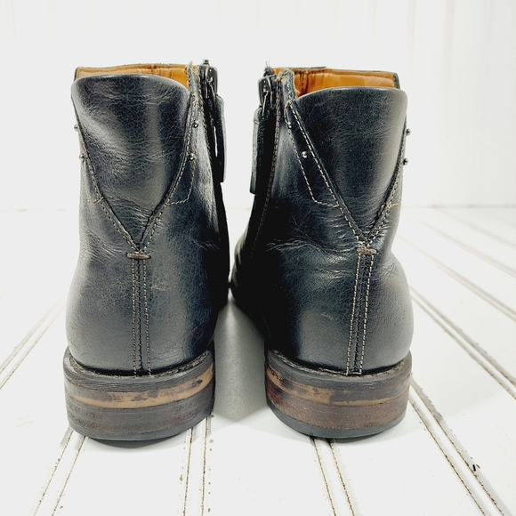 Franco Sarto Mobi Black Leather Zip Up Ankle Booties K180 - Picture 5 of 13